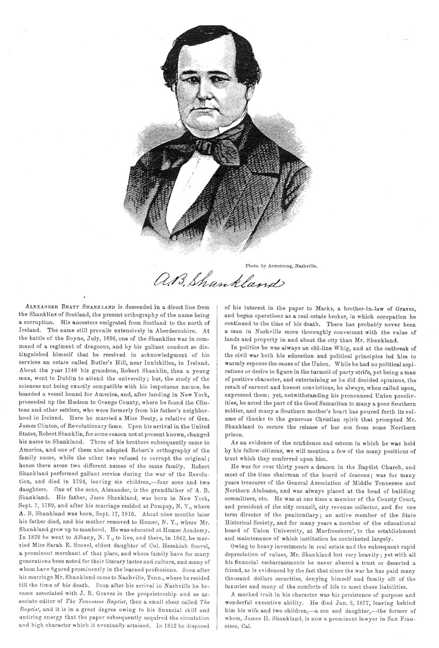 Biography of Alexander Beatty Shankland