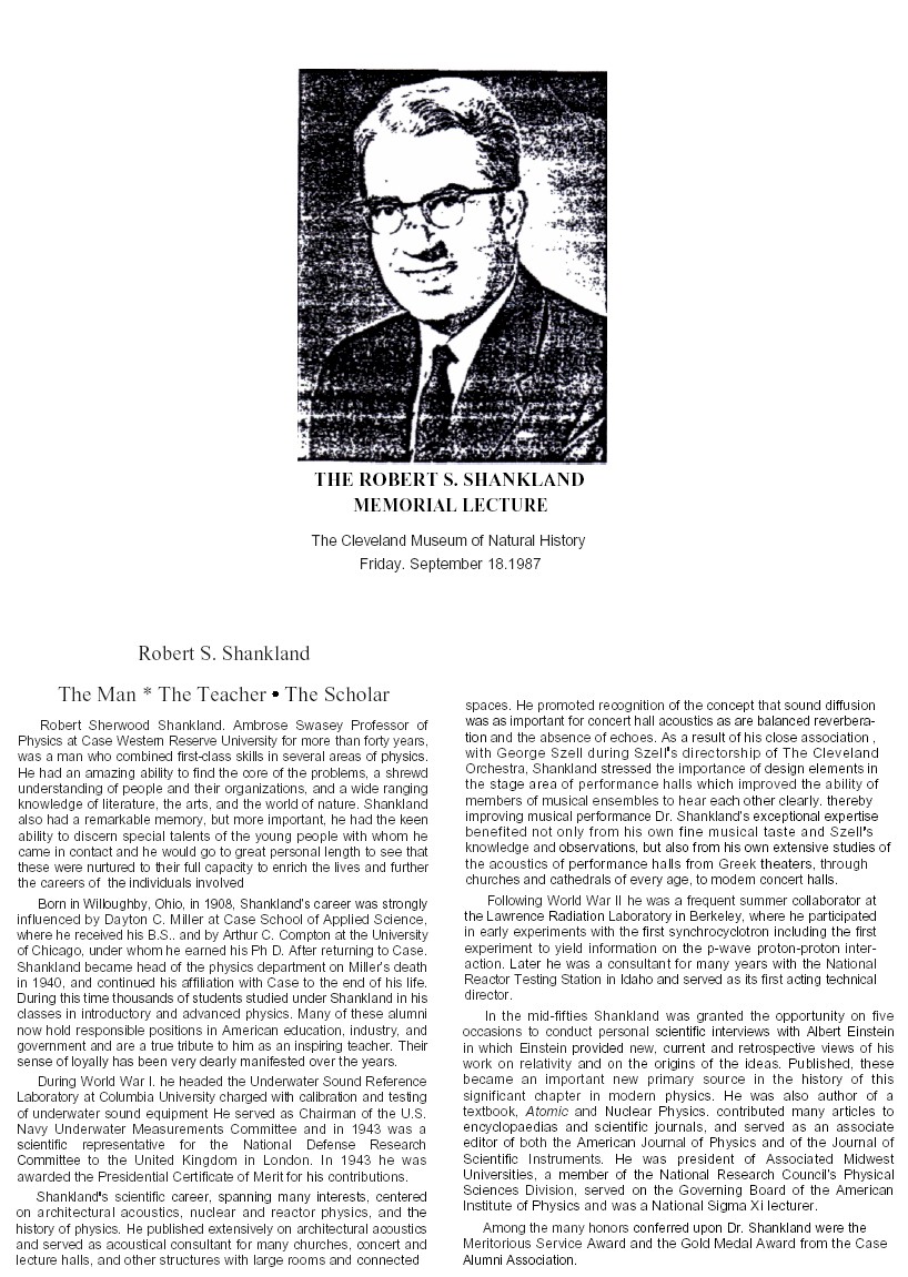 Biography of Robert Sherwood Shankland